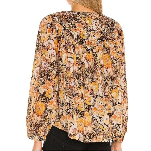 Free People We the Free Cool Meadow Boho Printed Button Down Top Size Small - Picture 2 of 16